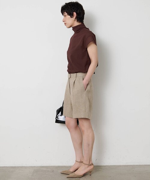 Whim Gazette（ウィムガゼット）の「リネンハーフタックパンツ（その他パンツ・レディース・ブラック/ベージュ・FREE）」の11枚目の写真