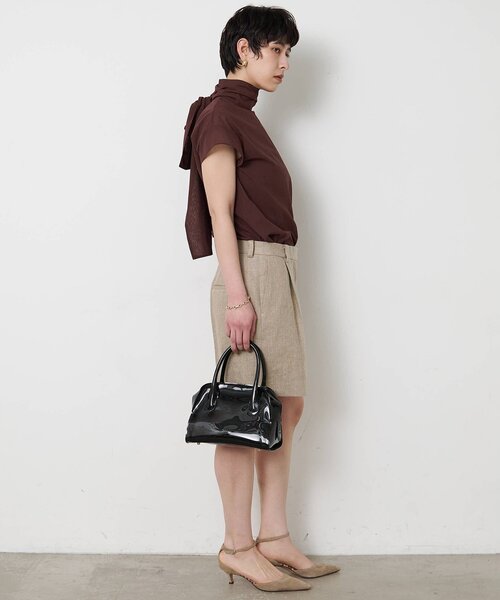 Whim Gazette（ウィムガゼット）の「リネンハーフタックパンツ（その他パンツ・レディース・ブラック/ベージュ・FREE）」の13枚目の写真