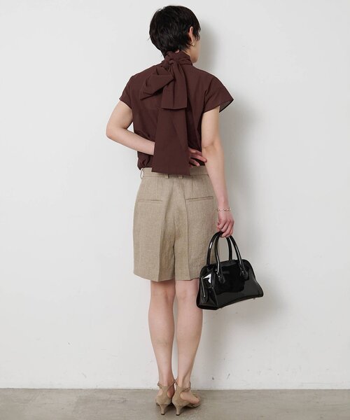 Whim Gazette（ウィムガゼット）の「リネンハーフタックパンツ（その他パンツ・レディース・ブラック/ベージュ・FREE）」の12枚目の写真