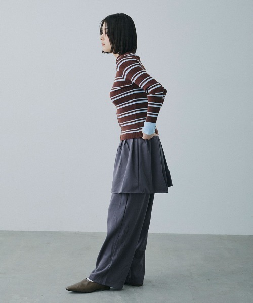 Clum(クルム)の「border rib knit cardigan / ボーダーリブニットカーディガン(カーディガン/ボレロ・レディース・ネイビー/ブラウン・FREE)」の18枚目の写真