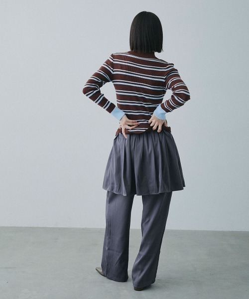 Clum(クルム)の「border rib knit cardigan / ボーダーリブニットカーディガン(カーディガン/ボレロ・レディース・ネイビー/ブラウン・FREE)」の19枚目の写真
