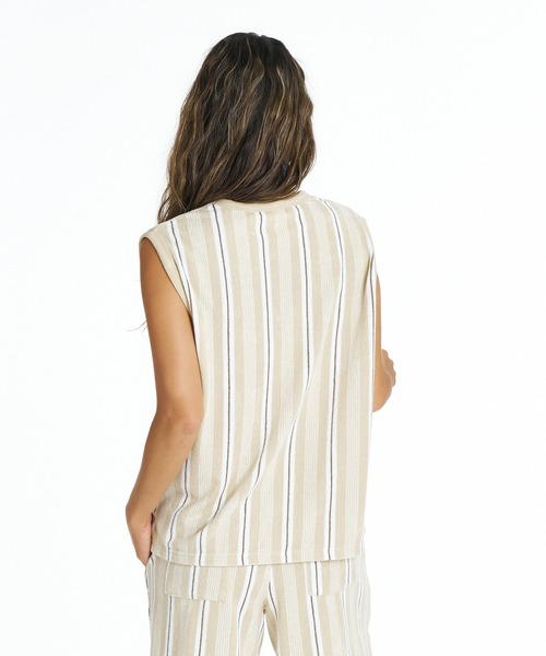 ROXY（ロキシー）の「ROXY SURF SALT&SUN TANK タンクトップ 【2026年夏モデル】/ロキシーストライプタンク（タンクトップ・レディース・ホワイト/ネイビー/オレンジ・LARGE/MEDIUM/SMALL）」の5枚目の写真