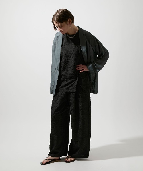 leswel（レスウェル）の「【M/L】シアーボイルテーラードジャケット（テーラードジャケット・レディース・ブラウン/ベージュ/グレー・M/L）」の6枚目の写真
