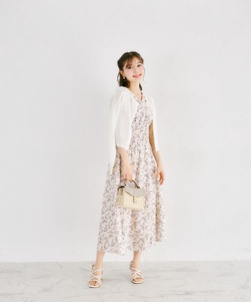tocco closet(トッコ クローゼット)の「UVカット&接触冷感&花粉防止&ハンドウォッシュ♪フラワー釦シアーカーディガン(カーディガン/ボレロ・レディース・サックスブルー/ピンク/オフホワイト・M)」の14枚目の写真