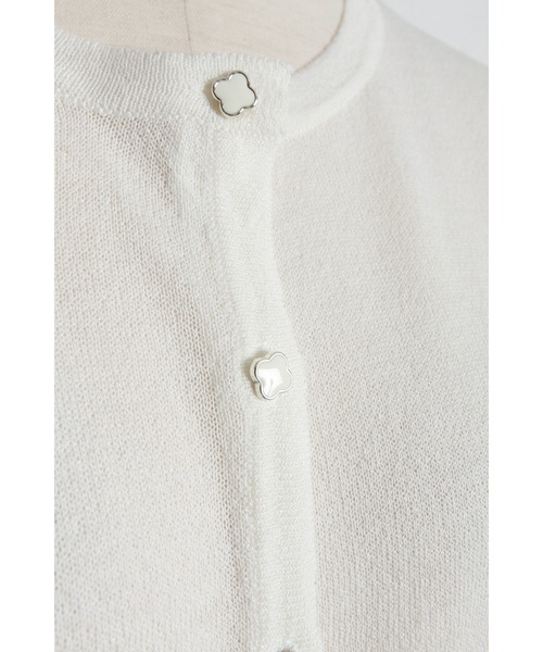 tocco closet(トッコ クローゼット)の「UVカット&接触冷感&花粉防止&ハンドウォッシュ♪フラワー釦シアーカーディガン(カーディガン/ボレロ・レディース・サックスブルー/ピンク/オフホワイト・M)」の11枚目の写真