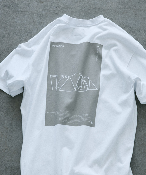 Snow Peak（スノーピーク）の「Snow Peak / スノーピーク 別注 ギア ワイヤーフレーム プリントTシャツ（Tシャツ/カットソー・メンズ・ホワイト×ホワイト/ホワイト/ホワイト系その他・SMALL/MEDIUM/LARGE）」の4枚目の写真