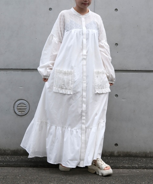 ZOZOMARKET by aoi(ゾゾマーケットバイアオイ)の「【インフルエンサー aoiセレクト】コットンレース切り替えティアードワンピース(ワンピース・レディース・オフホワイト/ブラック・FREE)」の12枚目の写真