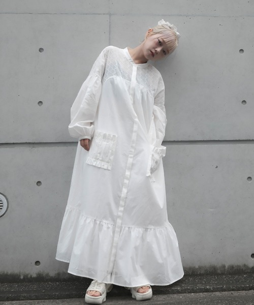 ZOZOMARKET by aoi(ゾゾマーケットバイアオイ)の「【インフルエンサー aoiセレクト】コットンレース切り替えティアードワンピース(ワンピース・レディース・オフホワイト/ブラック・FREE)」の9枚目の写真