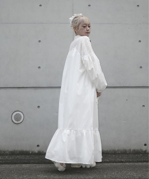 ZOZOMARKET by aoi(ゾゾマーケットバイアオイ)の「【インフルエンサー aoiセレクト】コットンレース切り替えティアードワンピース(ワンピース・レディース・オフホワイト/ブラック・FREE)」の10枚目の写真