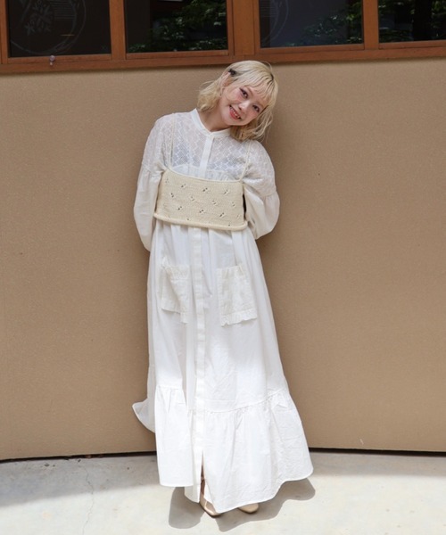 ZOZOMARKET by aoi(ゾゾマーケットバイアオイ)の「【インフルエンサー aoiセレクト】コットンレース切り替えティアードワンピース(ワンピース・レディース・オフホワイト/ブラック・FREE)」の3枚目の写真