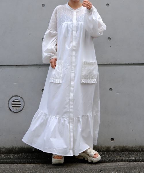 ZOZOMARKET by aoi(ゾゾマーケットバイアオイ)の「【インフルエンサー aoiセレクト】コットンレース切り替えティアードワンピース(ワンピース・レディース・オフホワイト/ブラック・FREE)」の11枚目の写真