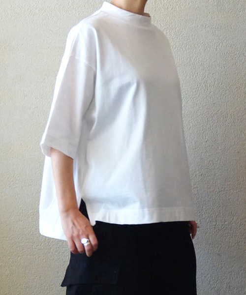JOURNAL STANDARD LUXE（ジャーナルスタンダード　ラックス）の「《追加》クラシックテンジク モックプルオーバー（Tシャツ/カットソー・レディース・ホワイト/ブラック・FREE）」の2枚目の写真