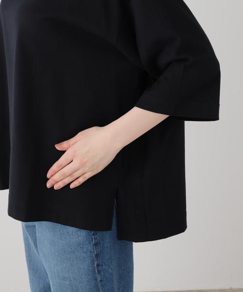 JOURNAL STANDARD LUXE（ジャーナルスタンダード　ラックス）の「《追加》クラシックテンジク モックプルオーバー（Tシャツ/カットソー・レディース・ホワイト/ブラック・FREE）」の7枚目の写真