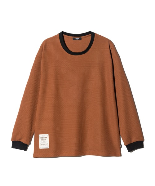 glamb(グラム)の「Multi Texture Cutsew / マルチテキスチャーカットソー(Tシャツ/カットソー・メンズ・ホワイト/ブラウン/ブラック・S/M/L)」の6枚目の写真