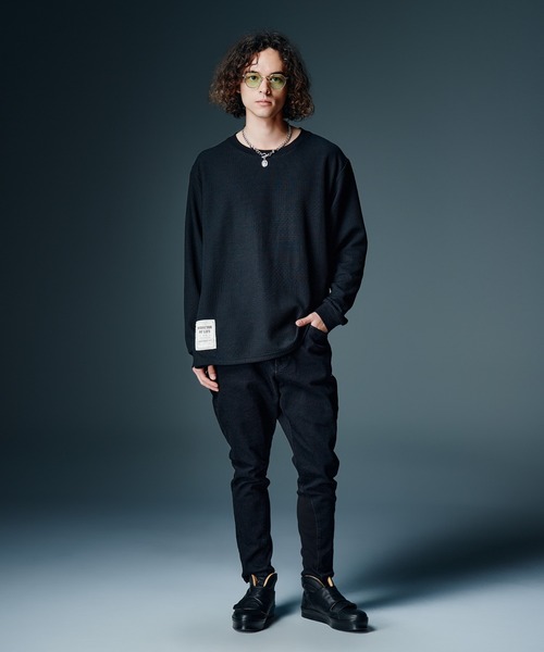 glamb(グラム)の「Multi Texture Cutsew / マルチテキスチャーカットソー(Tシャツ/カットソー・メンズ・ホワイト/ブラウン/ブラック・S/M/L)」の12枚目の写真
