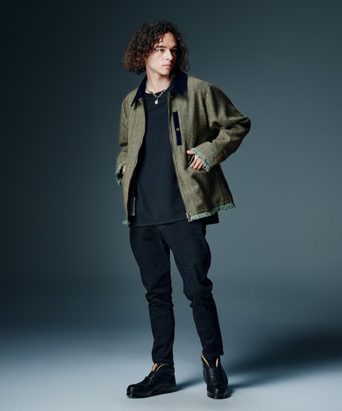 glamb(グラム)の「Multi Texture Cutsew / マルチテキスチャーカットソー(Tシャツ/カットソー・メンズ・ホワイト/ブラウン/ブラック・S/M/L)」の13枚目の写真