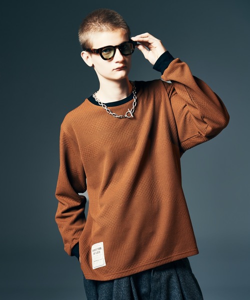 glamb(グラム)の「Multi Texture Cutsew / マルチテキスチャーカットソー(Tシャツ/カットソー・メンズ・ホワイト/ブラウン/ブラック・S/M/L)」の20枚目の写真
