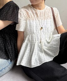 Thevon | シアードットシャーリングフレンチブラウス(シャツ/ブラウス)