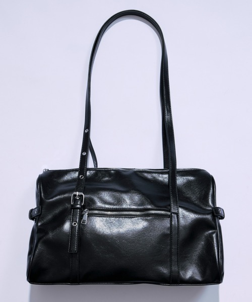 Ellno Loset(エルノロゼット)の「Boston bag / ボストンバッグ(ボストンバッグ・メンズ・キャメル/ブラック・FREE)」の1枚目の写真
