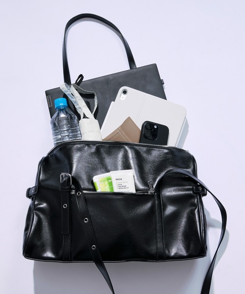 Ellno Loset(エルノロゼット)の「Boston bag / ボストンバッグ(ボストンバッグ・メンズ・キャメル/ブラック・FREE)」の3枚目の写真
