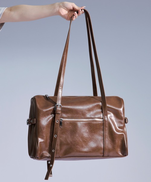 Ellno Loset(エルノロゼット)の「Boston bag / ボストンバッグ(ボストンバッグ・メンズ・キャメル/ブラック・FREE)」の5枚目の写真