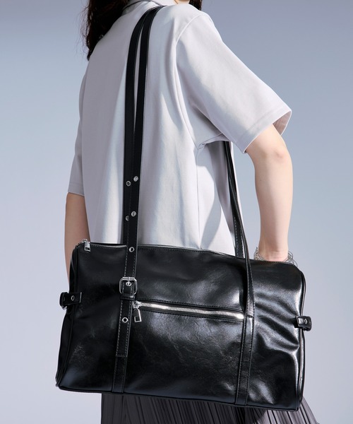 Ellno Loset(エルノロゼット)の「Boston bag / ボストンバッグ(ボストンバッグ・メンズ・キャメル/ブラック・FREE)」の10枚目の写真