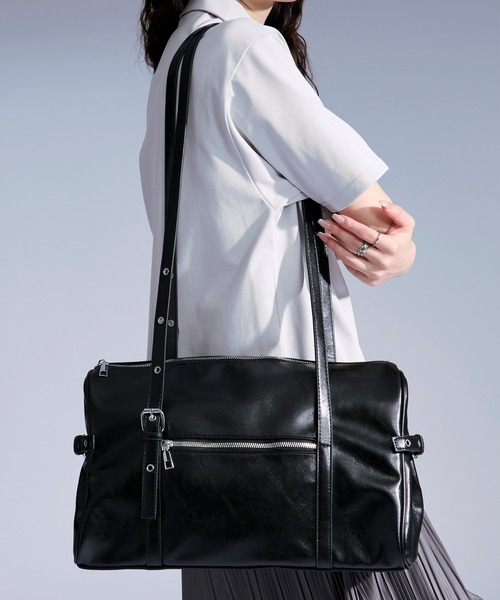 Ellno Loset(エルノロゼット)の「Boston bag / ボストンバッグ(ボストンバッグ・メンズ・キャメル/ブラック・FREE)」の11枚目の写真