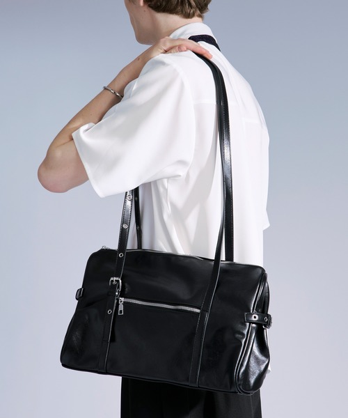 Ellno Loset(エルノロゼット)の「Boston bag / ボストンバッグ(ボストンバッグ・メンズ・キャメル/ブラック・FREE)」の8枚目の写真