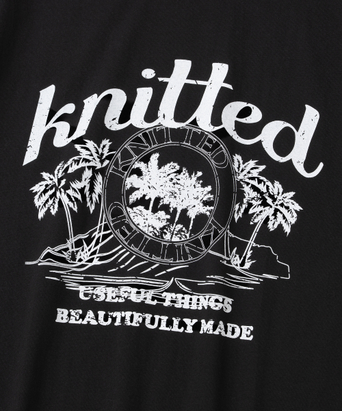 KNITTED(ニッティド)の「(ユニセックス) ピグメント パームツリー グラフィック Tシャツ クロップ ブラック(Tシャツ/カットソー・メンズ・その他・MEDIUM/LARGE/X-LARGE)」の4枚目の写真