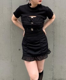Mavie..7】《S，Mサイズ展開》サイドレースUPジャンスカ（ワンピース 