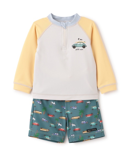 petit main(プティマイン)の「【SWIM】Boysアソートセットアップ水着(水着・キッズ・イエロー/サックスブルー/チャコール・100cm/110cm/120cm/130cm/80cm/90cm)」の3枚目の写真
