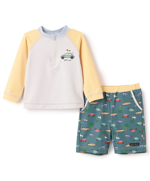 petit main(プティマイン)の「【SWIM】Boysアソートセットアップ水着(水着・キッズ・イエロー/サックスブルー/チャコール・100cm/110cm/120cm/130cm/80cm/90cm)」の14枚目の写真