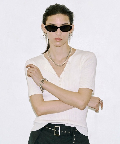JOSE MOON（ジョゼムーン）の「HALF SLEEVE RIB KNIT/ハーフスリーブ