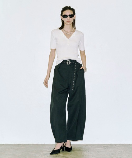 JOSE MOON（ジョゼムーン）の「HALF SLEEVE RIB KNIT/ハーフスリーブ