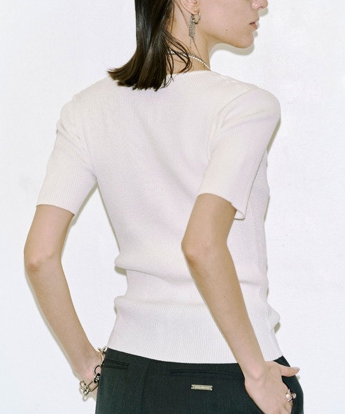 JOSE MOON（ジョゼムーン）の「HALF SLEEVE RIB KNIT/ハーフスリーブ
