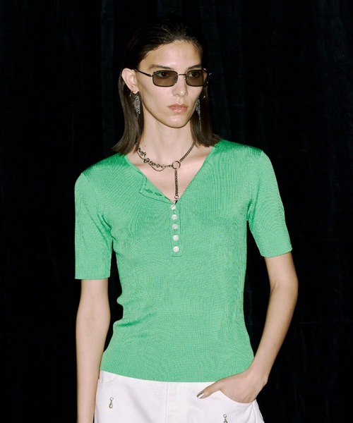 JOSE MOON（ジョゼムーン）の「HALF SLEEVE RIB KNIT/ハーフスリーブ