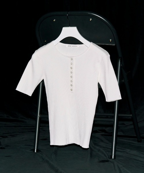 JOSE MOON（ジョゼムーン）の「HALF SLEEVE RIB KNIT/ハーフスリーブ
