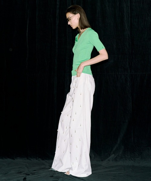 JOSE MOON ハーフスリーブリブニット JOSE MOON（ジョゼムーン）の「HALF SLEEVE RIB KNIT/ハーフスリーブ