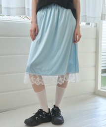 サテンレーススカート/satin lace skirt