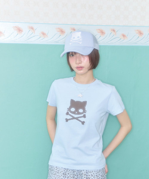 SHAKIRI(シャキリ)の「キリスカルパッチTシャツ(ブルー)(Tシャツ/カットソー・レディース・その他・FREE)」の1枚目の写真