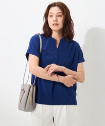 GALLORIA | 【吸汗速乾・接触冷感】キーネックプリントプルオーバー(Tシャツ/カットソー)