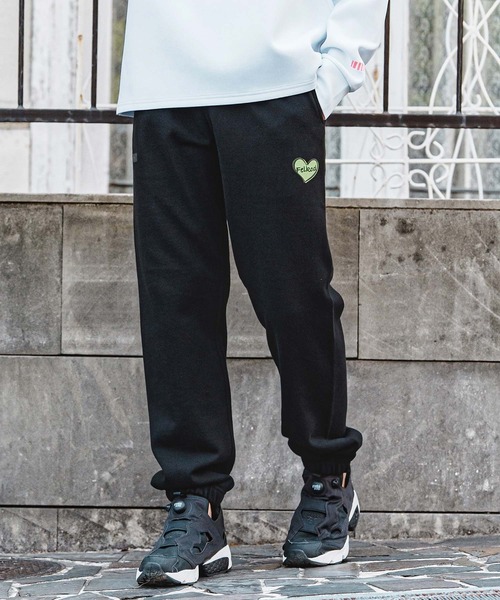felkod（フィルコッド）の「mp15144- Heart Puff Print 12oz Fleece Easy Pants イージーパンツ(F26A220)（スウェットパンツ・メンズ・ブラック/ブラック×イエロー・M/L/XL）」の3枚目の写真