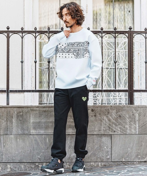 felkod（フィルコッド）の「mp15144- Heart Puff Print 12oz Fleece Easy Pants イージーパンツ(F26A220)（スウェットパンツ・メンズ・ブラック/ブラック×イエロー・M/L/XL）」の7枚目の写真