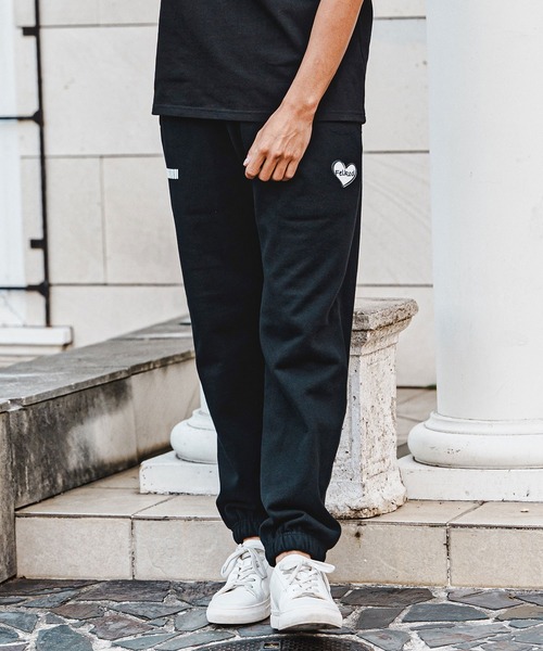 felkod（フィルコッド）の「mp15144- Heart Puff Print 12oz Fleece Easy Pants イージーパンツ(F26A220)（スウェットパンツ・メンズ・ブラック/ブラック×イエロー・M/L/XL）」の10枚目の写真