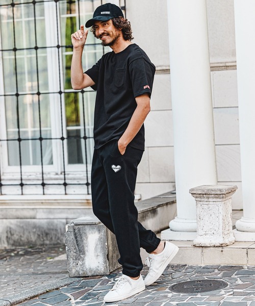 felkod（フィルコッド）の「mp15144- Heart Puff Print 12oz Fleece Easy Pants イージーパンツ(F26A220)（スウェットパンツ・メンズ・ブラック/ブラック×イエロー・M/L/XL）」の12枚目の写真
