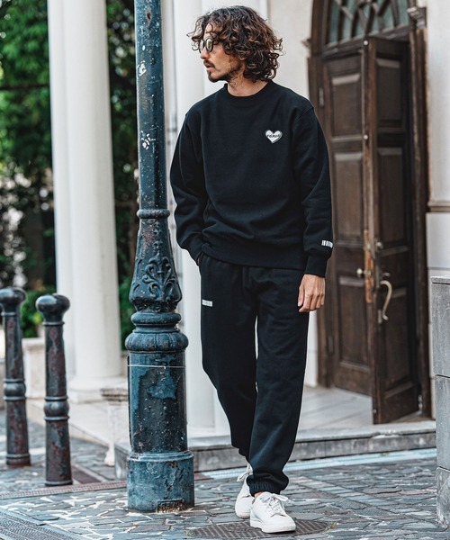 felkod（フィルコッド）の「mp15144- Heart Puff Print 12oz Fleece Easy Pants イージーパンツ(F26A220)（スウェットパンツ・メンズ・ブラック/ブラック×イエロー・M/L/XL）」の14枚目の写真