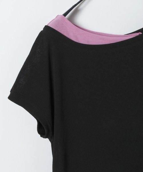 JEANASIS(ジーナシス)の「アシメバイカラーFS/1032159(Tシャツ/カットソー・レディース・ブラック系その他/ネイビー系/グリーン系その他・FREE)」の5枚目の写真