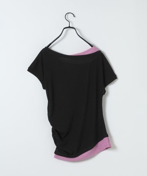 JEANASIS(ジーナシス)の「アシメバイカラーFS/1032159(Tシャツ/カットソー・レディース・ブラック系その他/ネイビー系/グリーン系その他・FREE)」の10枚目の写真