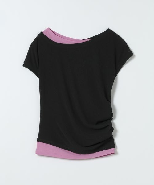 JEANASIS(ジーナシス)の「アシメバイカラーFS/1032159(Tシャツ/カットソー・レディース・ブラック系その他/ネイビー系/グリーン系その他・FREE)」の15枚目の写真