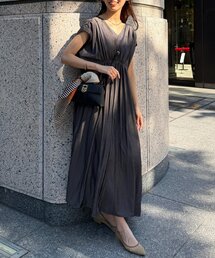 Chez toi | テンセルフロントギャザーワンピース(ワンピース)